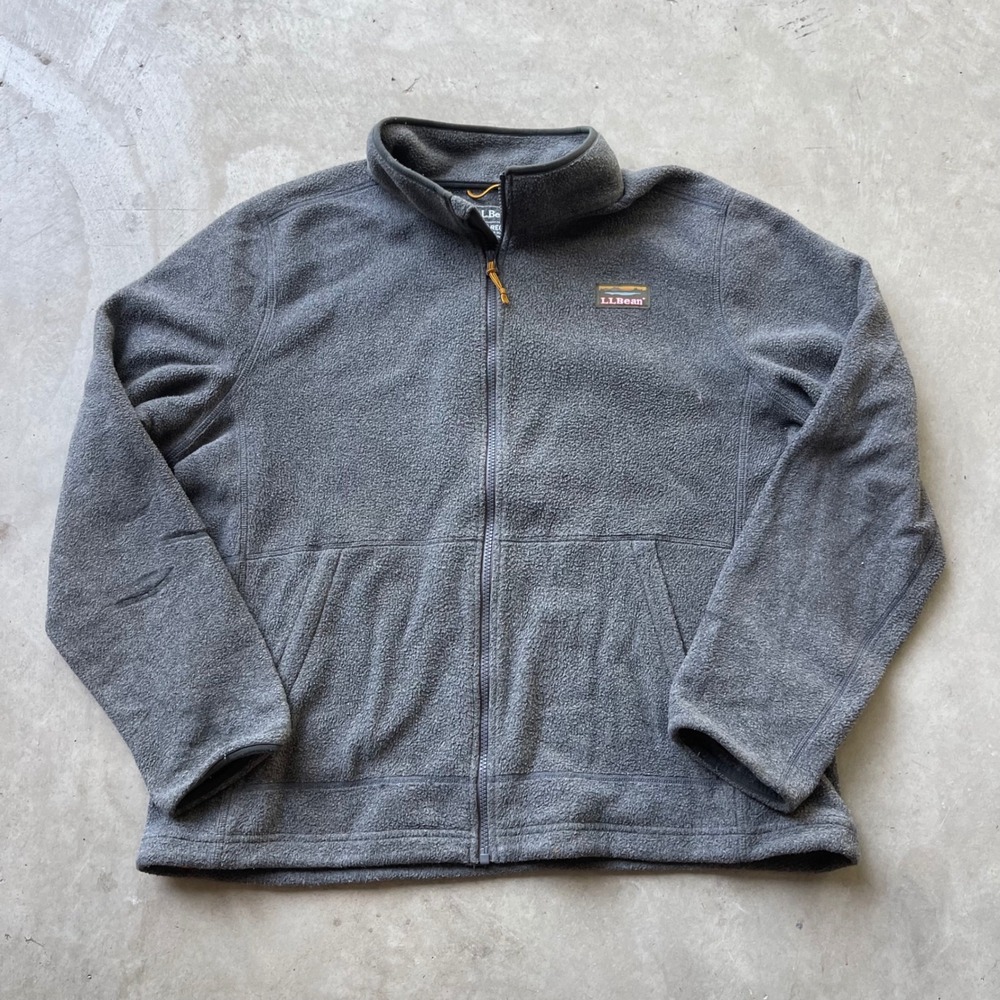 LL Bean Mens XL Gray Mountain Classic Fleece Full Zip Jacket 504674